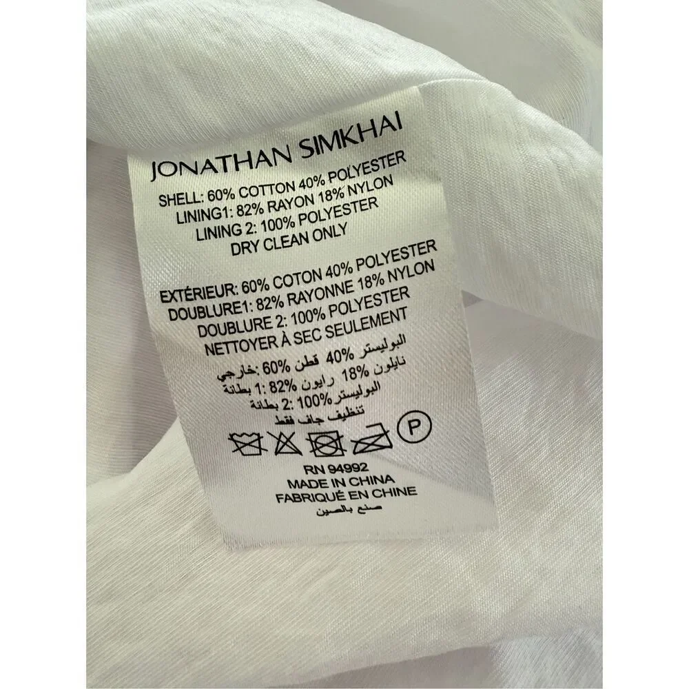 JONATHAN SIMKHAI Womens Signature Cleo Puff Sleeve Mini Dress White Size 6 - Picture 11 of 11